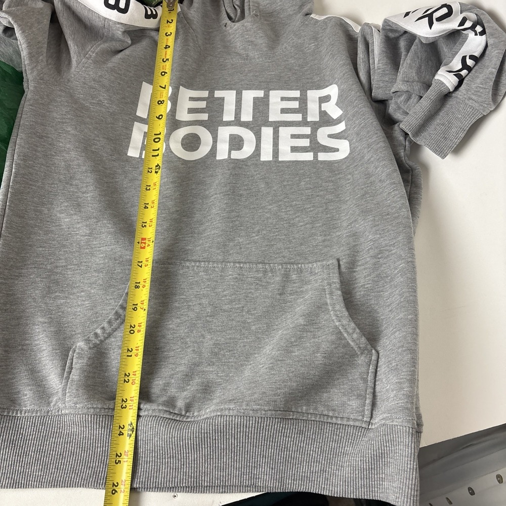 Better Bodies Hoodie Sweatshirt Bodybuilding Oversized Size S gray *flaw* gym - Picture 10 of 12